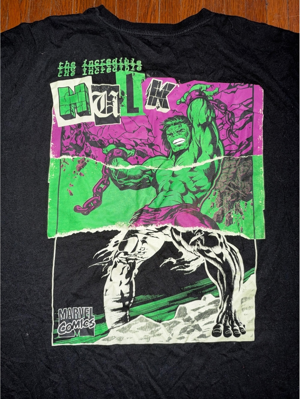 Adult 5XL Hulk Marvel Superhero Comic Book Black Graphic Shirt